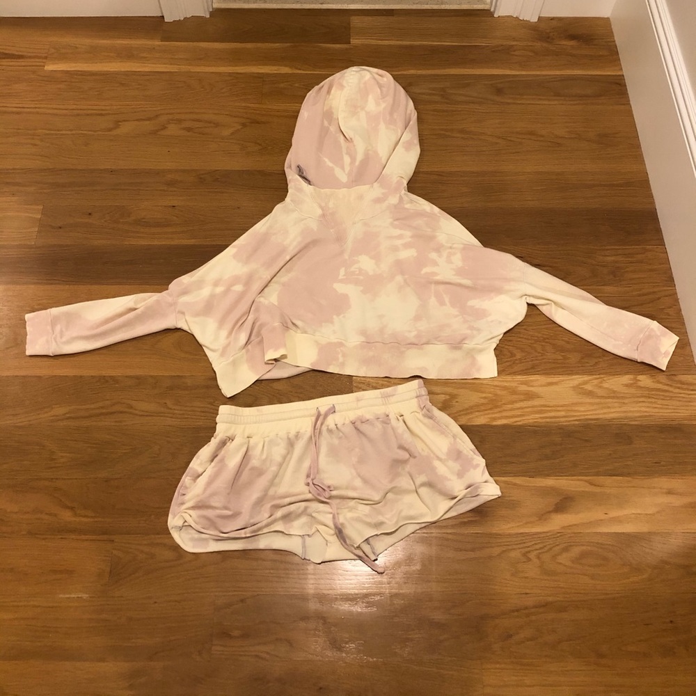 Free people one of a kind sweatshirt and short set